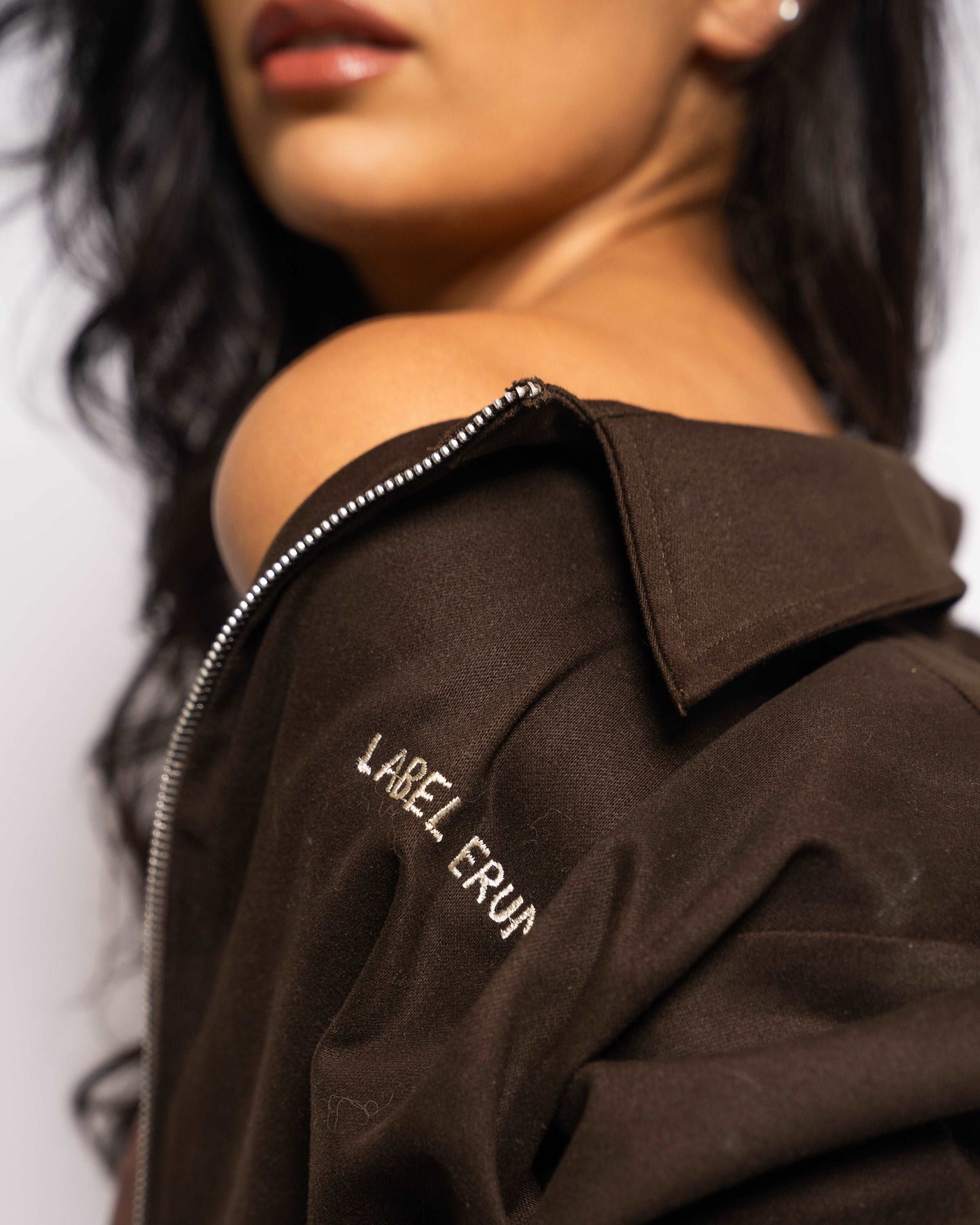 Denim Cropped Bomber Jacket