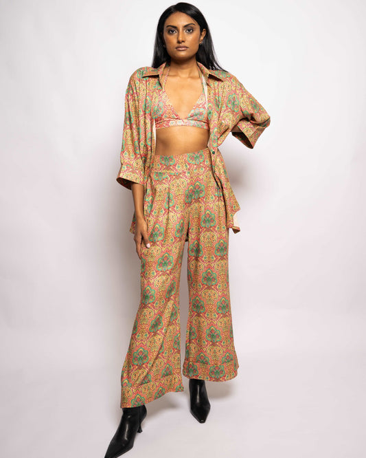Multicolor printed coord set