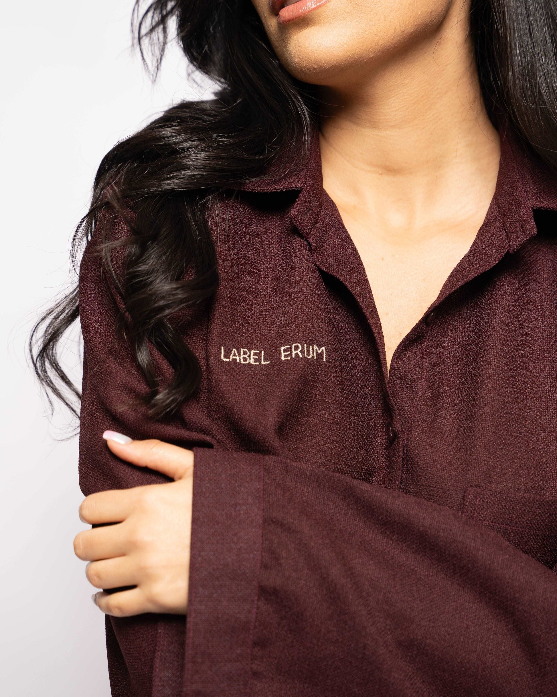 Duo-Color Burgundy Unisex Co-ord Set