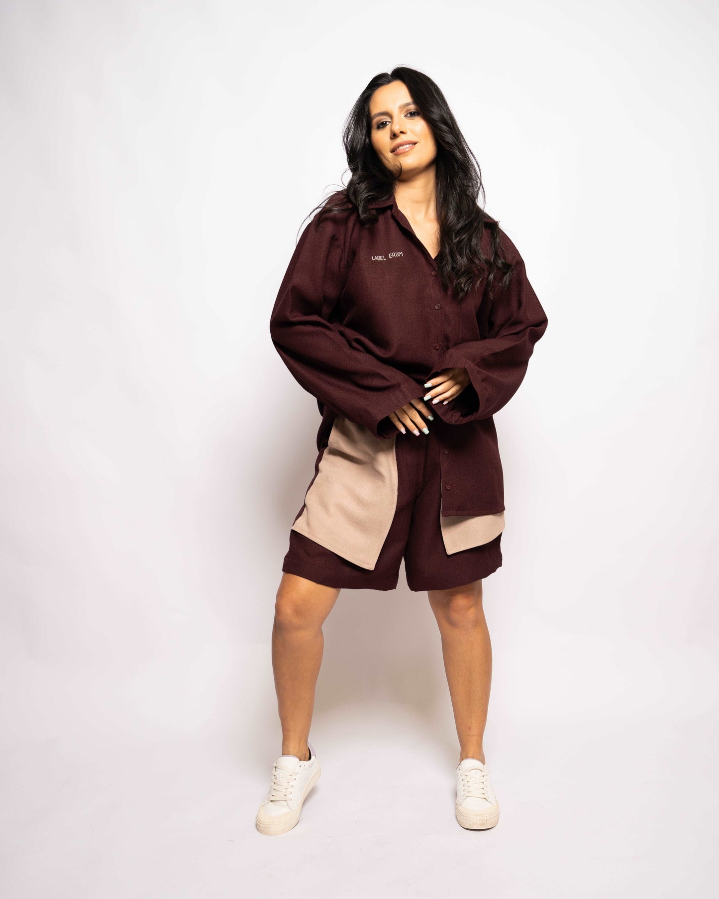 Duo-Color Burgundy Unisex Co-ord Set