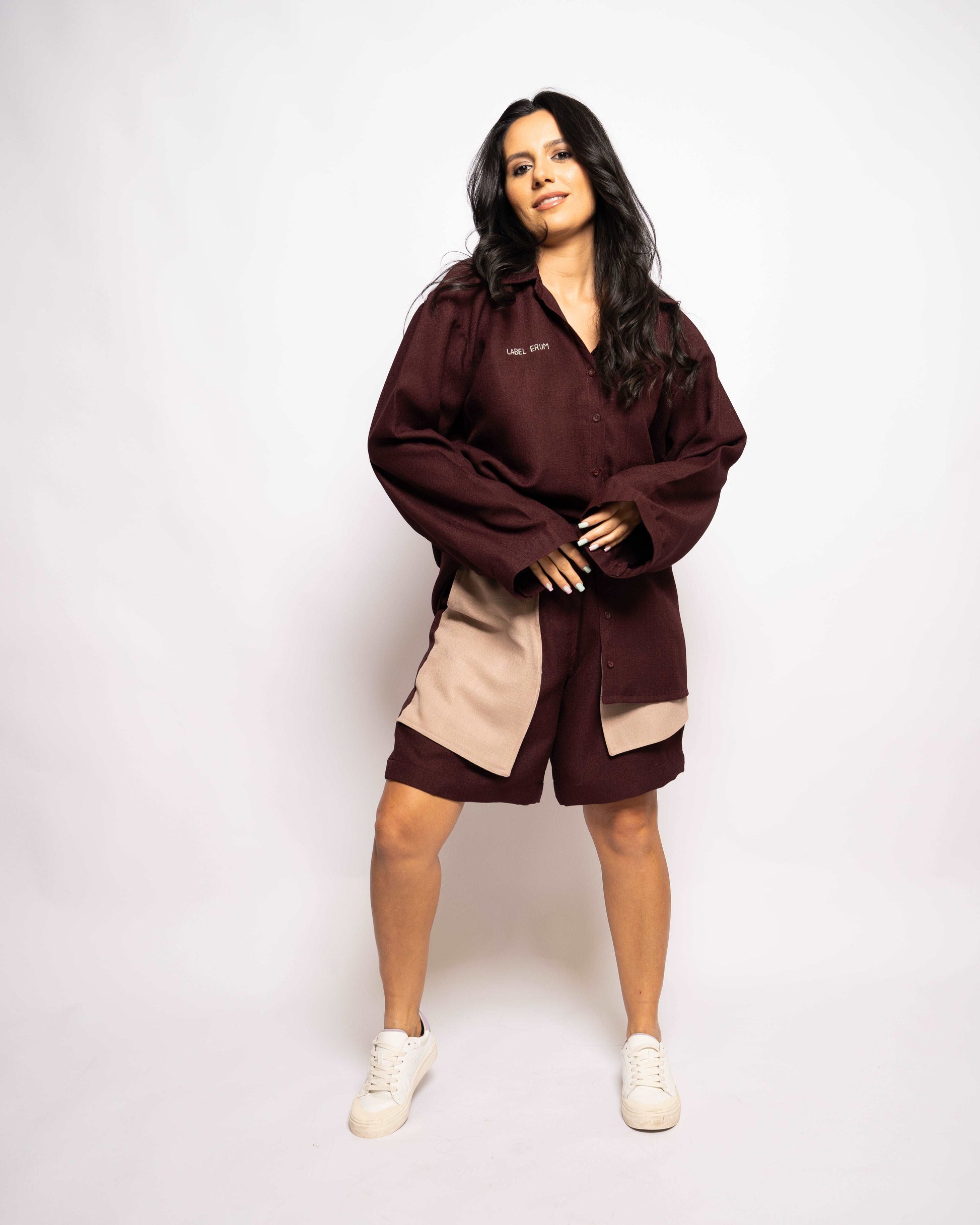 Duo-Color Burgundy Unisex Co-ord Set